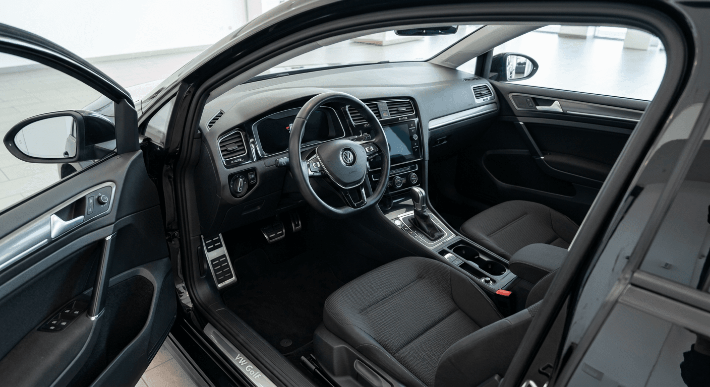 Habitacle Volkswagen Golf VII après nettoyage PBC